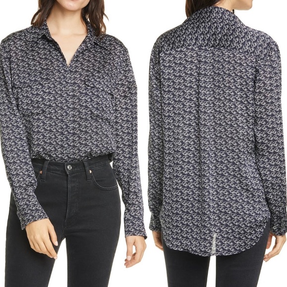 Equipment Logo Signature Satin Button-Up Blouse. Size XXL. Like new! - Picture 9 of 9